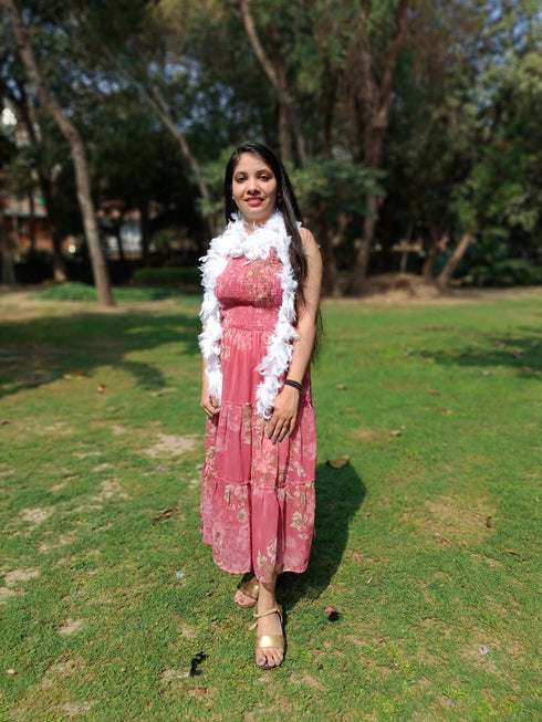 BookMyCostume Fluffy Feather Boa Stole | Soft Feathers Scarf Evening Dress Accessory for Girls | Perfect for Dance Accessory, Costume Parties & Stylish Feather Dress Look